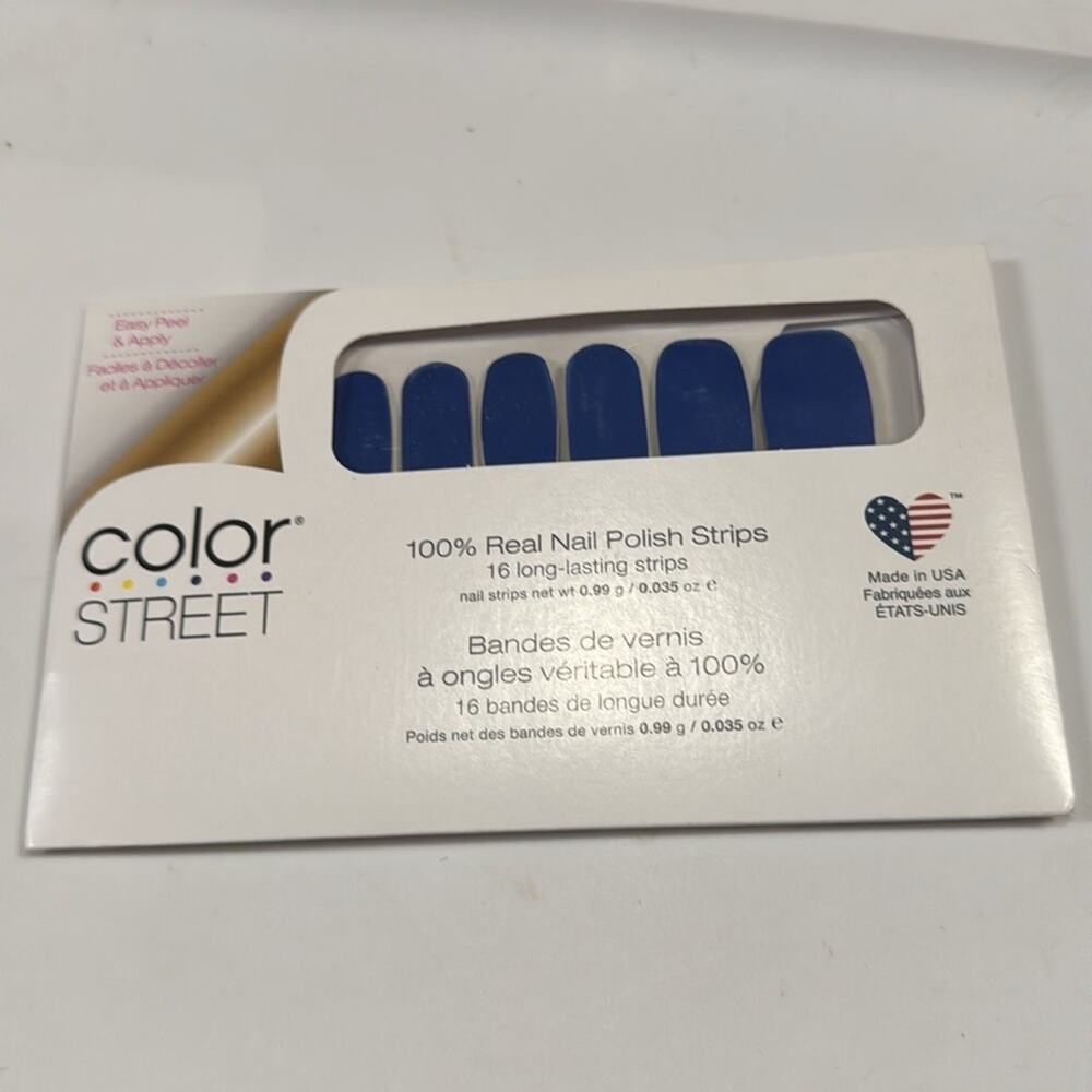 NWT Color Street "Greeking Out" Royal Blue Nail Strips - Picture 2 of 4